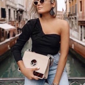 NWT Zara Asymmetrical Black Top Size XS